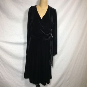 Charter Club Womens Black Velvet Criss Cross Dress
